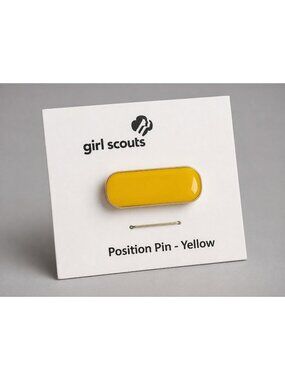 Girl Scout Yellow Position Pin Official Adult Volunteer Uniform Leadership Troop